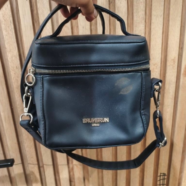 PRELOVED TAS SELEMPANG BURN BURN PARIS NAVY ORIGINAL