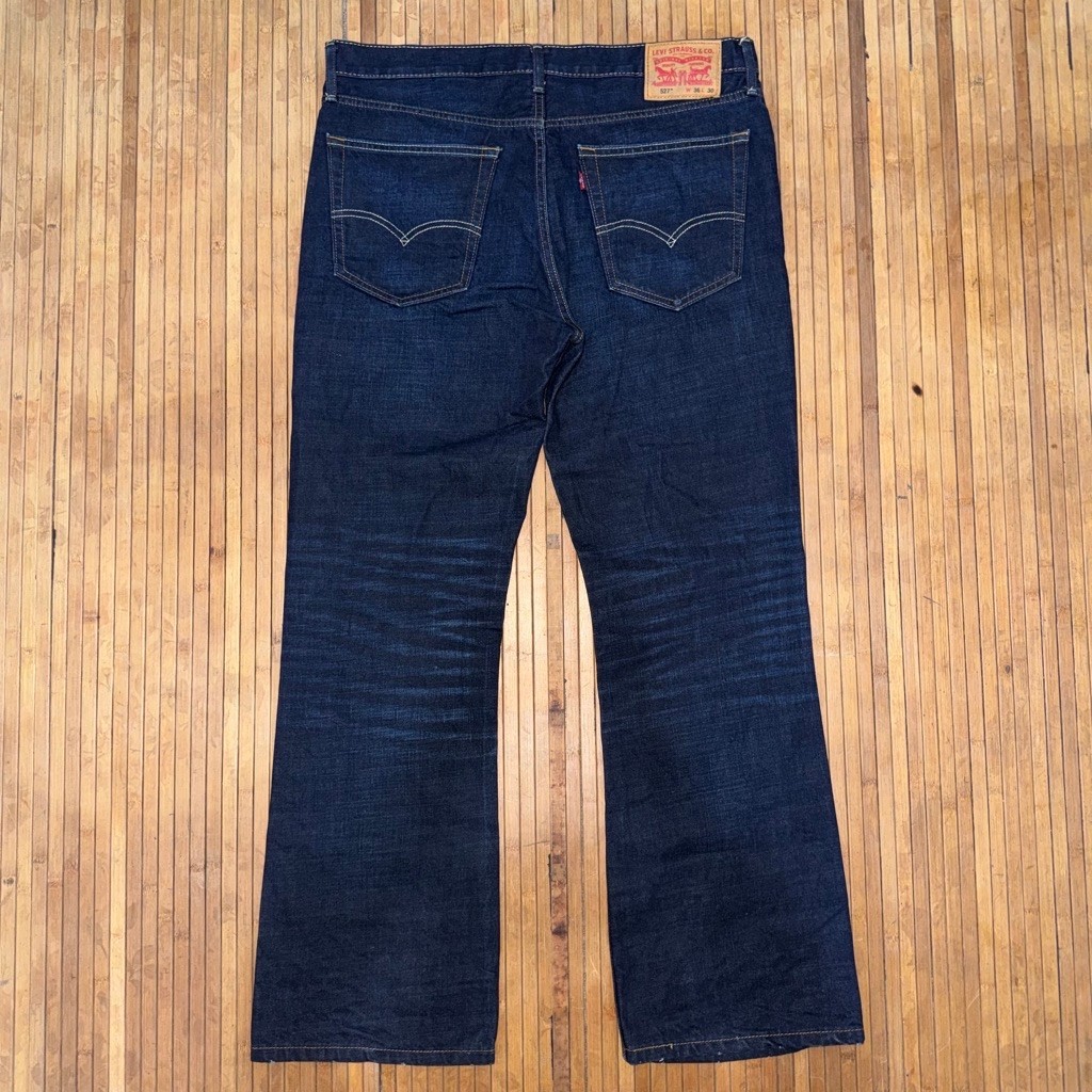 LEVIS 527 SLIM BOOTCUT FIT INDIGO BLUE FLARE DENIM JEANS