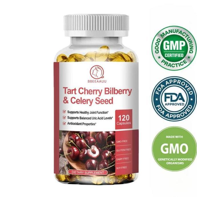 BBEEAAUU Tart Cherry Bilberry & Celery Seed Kapsul Tart Cherry Dilengkapi dengan Ekstrak Biji Seledr