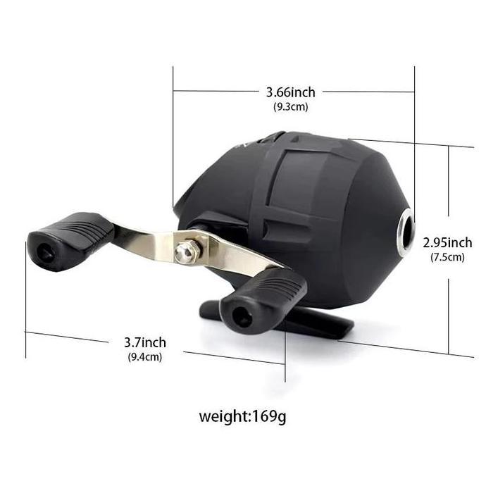 EZVECHE Set Reel Fishing Sabuk Gelang Panah Ikan Hitam Reel Dalam Tertutup Line Guide Slingshot Mema