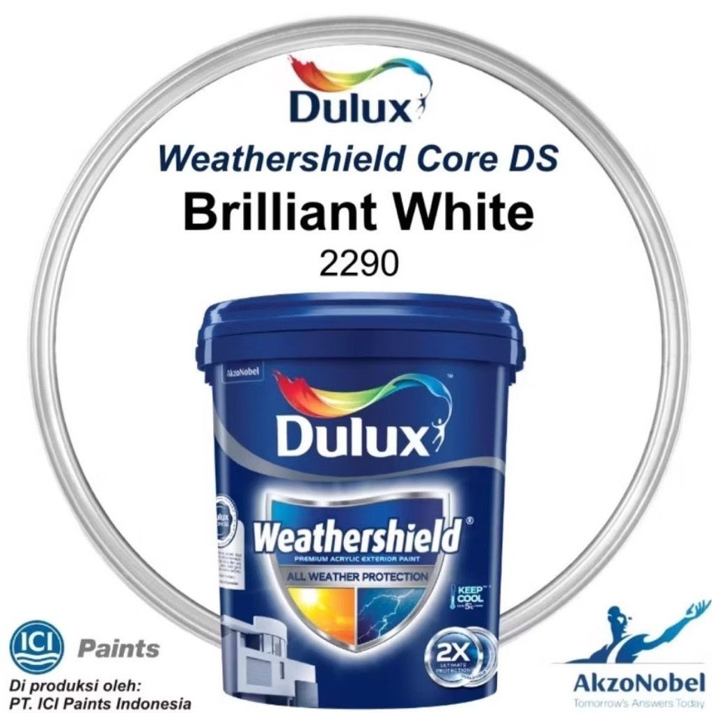 DULUX WEATHERSHIELD  CORE BRILLIANT WHITE 20L/CAT TEMBOK&INTERIOR ANTI JAMUR