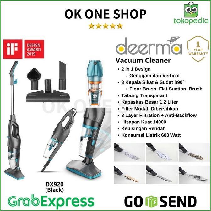 DEERMA DX920 VACUUM CLEANER 2 IN 1 / ALAT PENGHISAP DEBU DX 920 -BLACK BARU