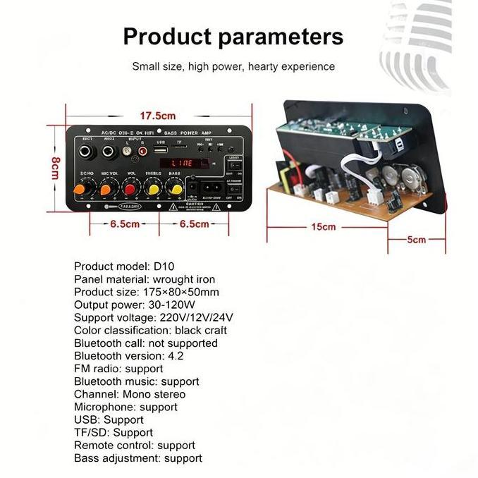 Amplifier Bluetooth 2000W Super Bass 12V 24V 220V Modul Power Amplifier Untuk Speaker Aktif Bass Man