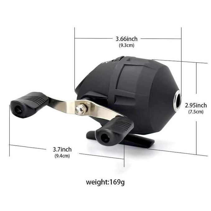 MELAKASA Set Reel Fishing Sabuk Gelang Panah Ikan Hitam Reel Dalam Tertutup Line Guide Slingshot Mem