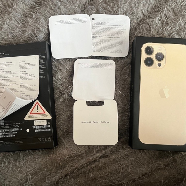 Dus Box iPhone 13 Pro Max Gold Ori Copotan Asli Ibox Lengkap Manual Book