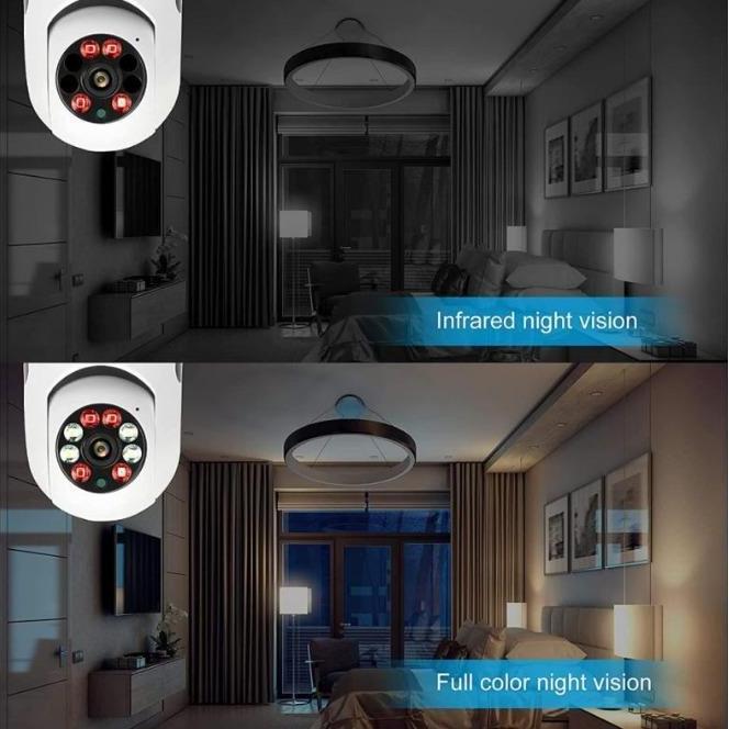 Cctv- Eyesec Cctv Lampu V380 3Mp Kamera Cctv Wifi Lampu Cctv 360 Derajat Cctv Lampu Bohlam Ip Camera