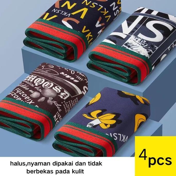 Menwear- Vimisu Celana Dalam Pria Motif Meh Terbaru Bahan Adem Seamless Boxer Katun Nyaman Pendek De