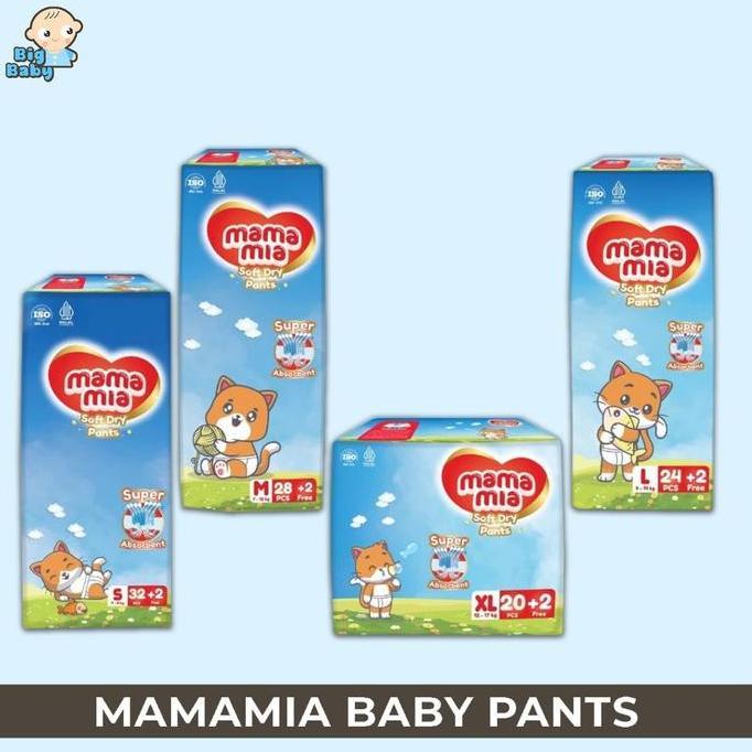 Fullarc- Mamamia Popok Bayi Tipe Celana S34 M30 L6 Xl - Super Lembut Extra Kering Soft Dry Pants