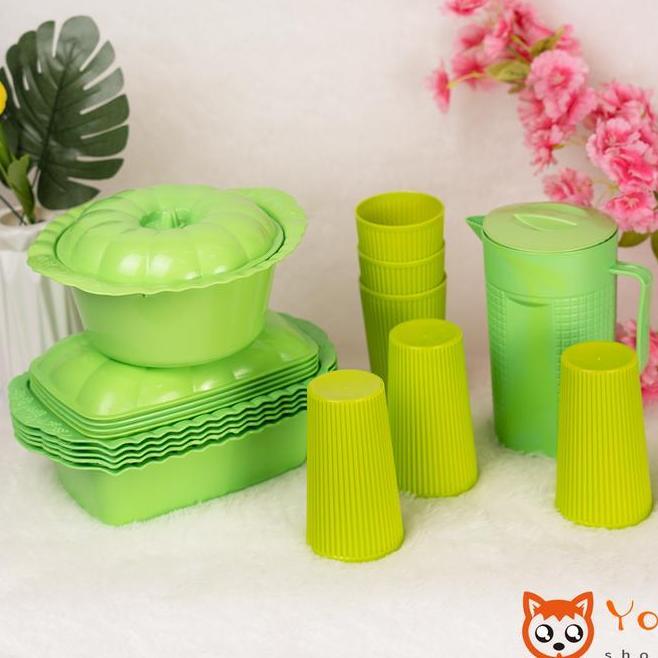 Yoi FreeTeko 1Set 511 Set Total 10 Pcs Basi Prasmanan Set Plastik Tempat Makan Prasmanan Set Wadah P