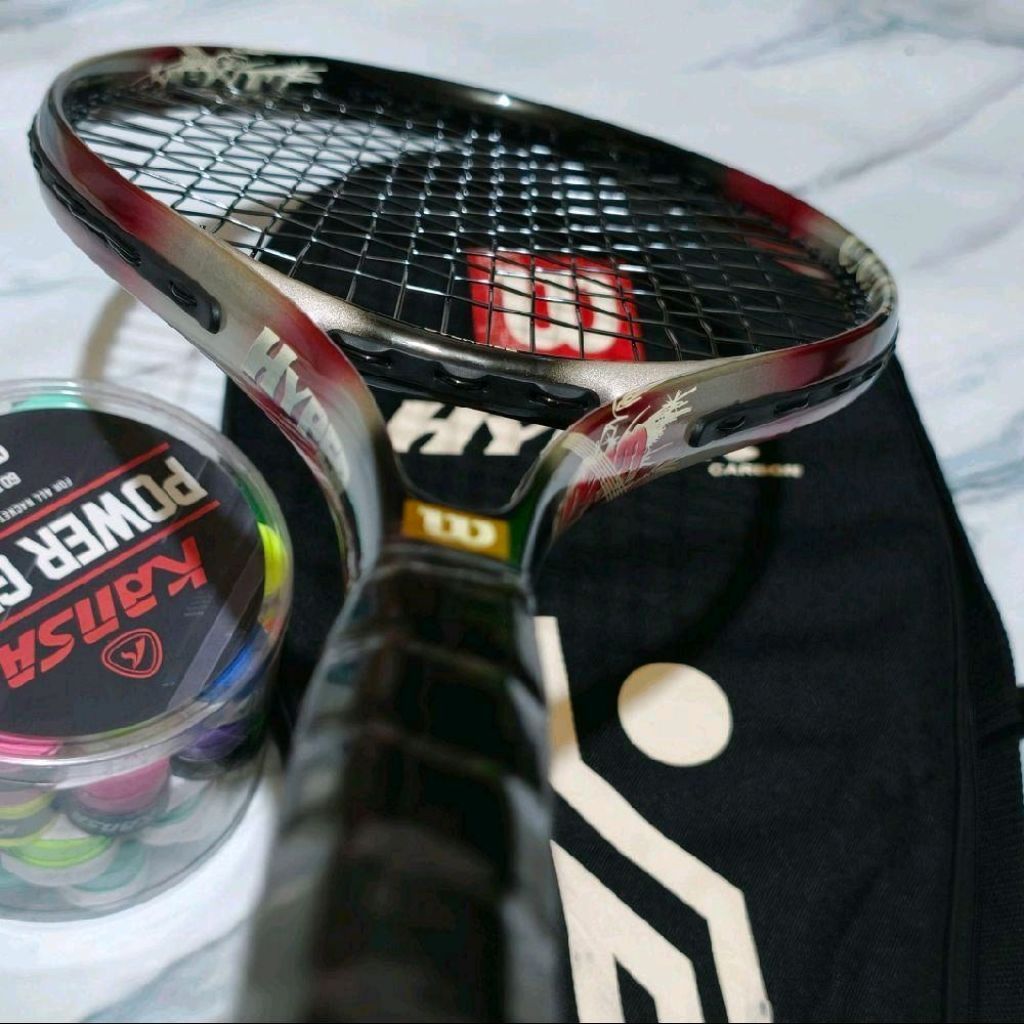 Raket Tenis Wilson Hyper Hammeer 6.2 Carbon Siap Pakai