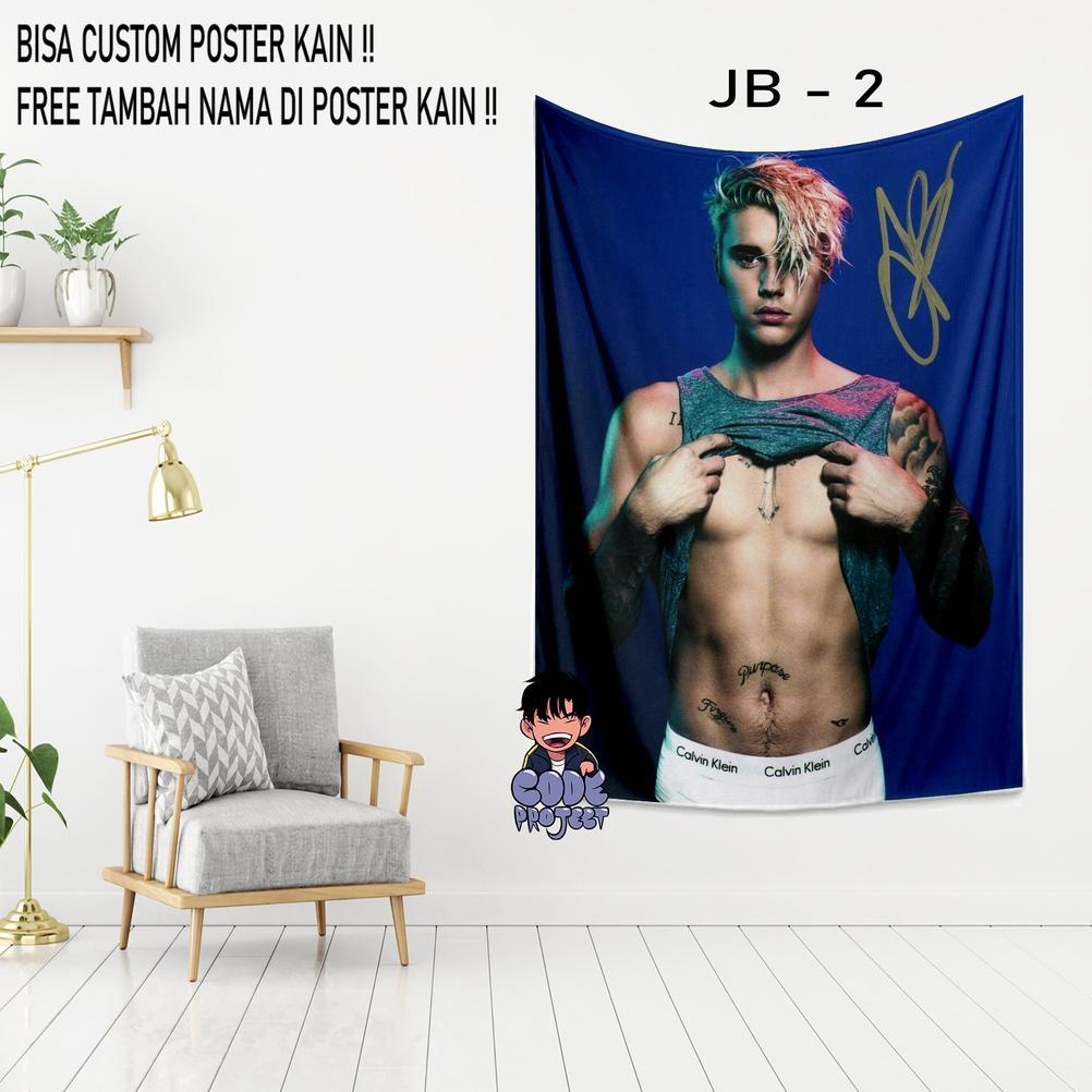 [RJK] JUSTIN BIEBER - poster kain justin bieber - hiasan kamar justin bieber - hiasan dinding jutin 