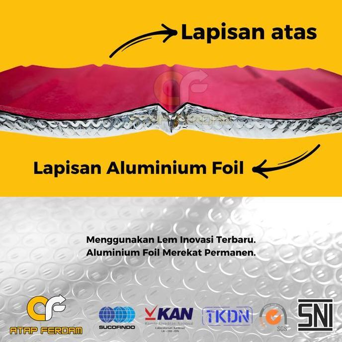 Atap Spandek | Ferdam Roofdeck Standar 0,50 mm Galvalume 105cm Insulasi Bubble Foil (WAJIB CHAT ADMI
