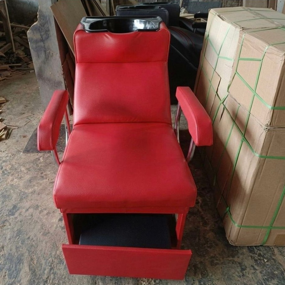 Washback / Kursi Keramas Salon Rangka Kayu Solid - Red Edition
