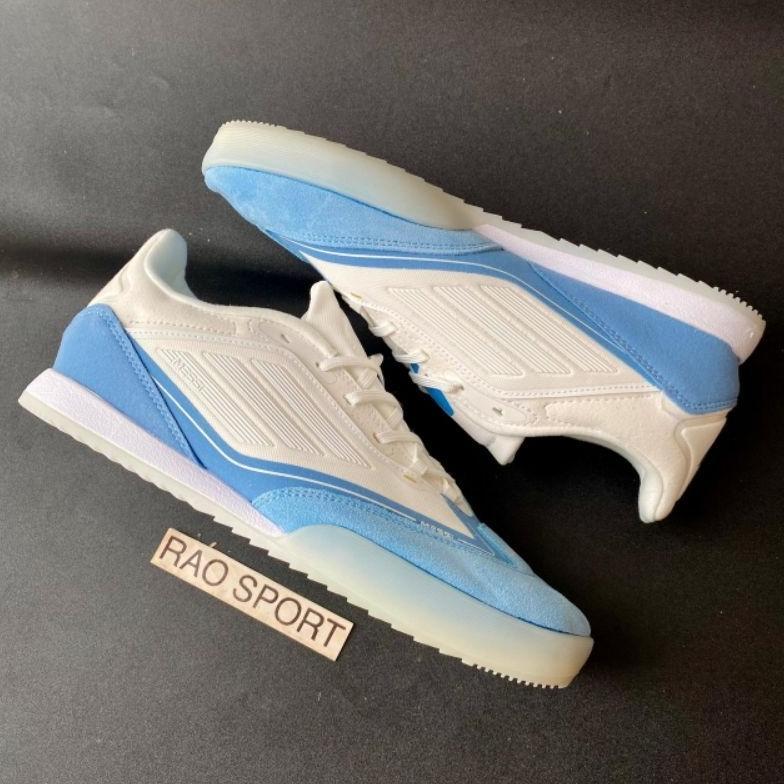 Cuci Gudang Sepatu Futsal Adida Adizero F50 Messi White Blue Gold