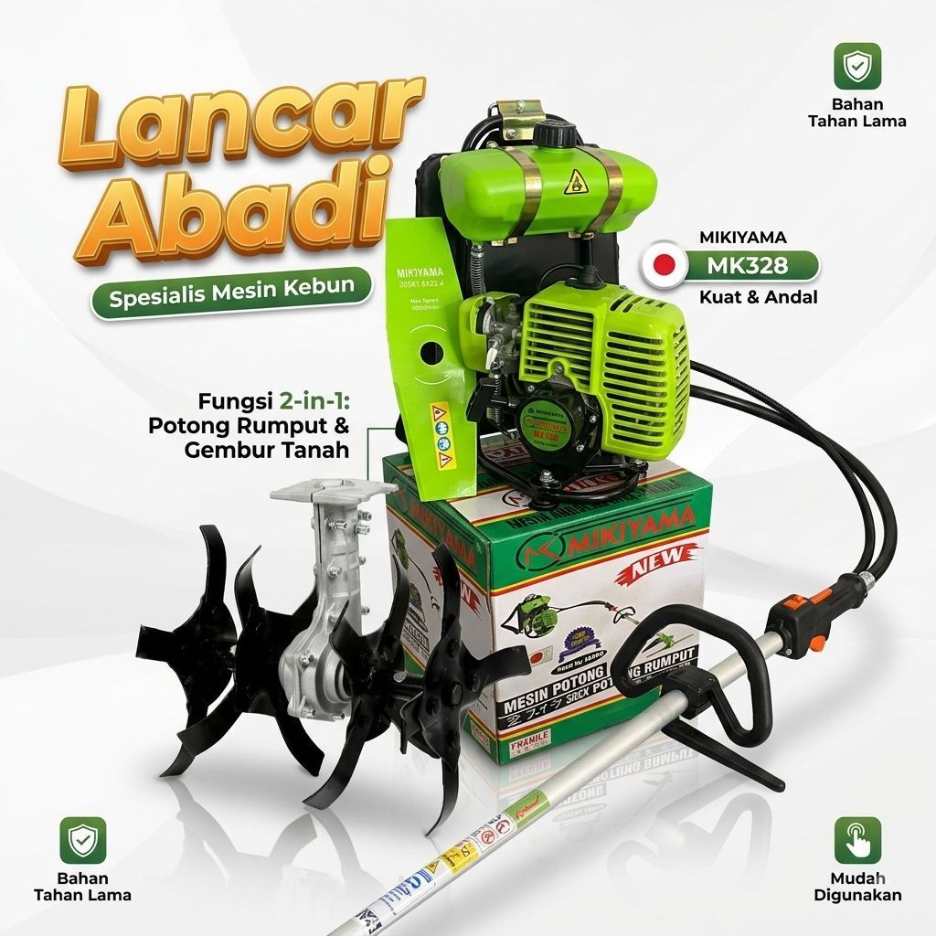 MESIN POTONG RUMPUT 2 STROKE STHIL/NOQIWA/VENTOM/RONIN/MIKIYAMA/ALAT POTONG RUMPUT BENSIN CAMPUR/MUR