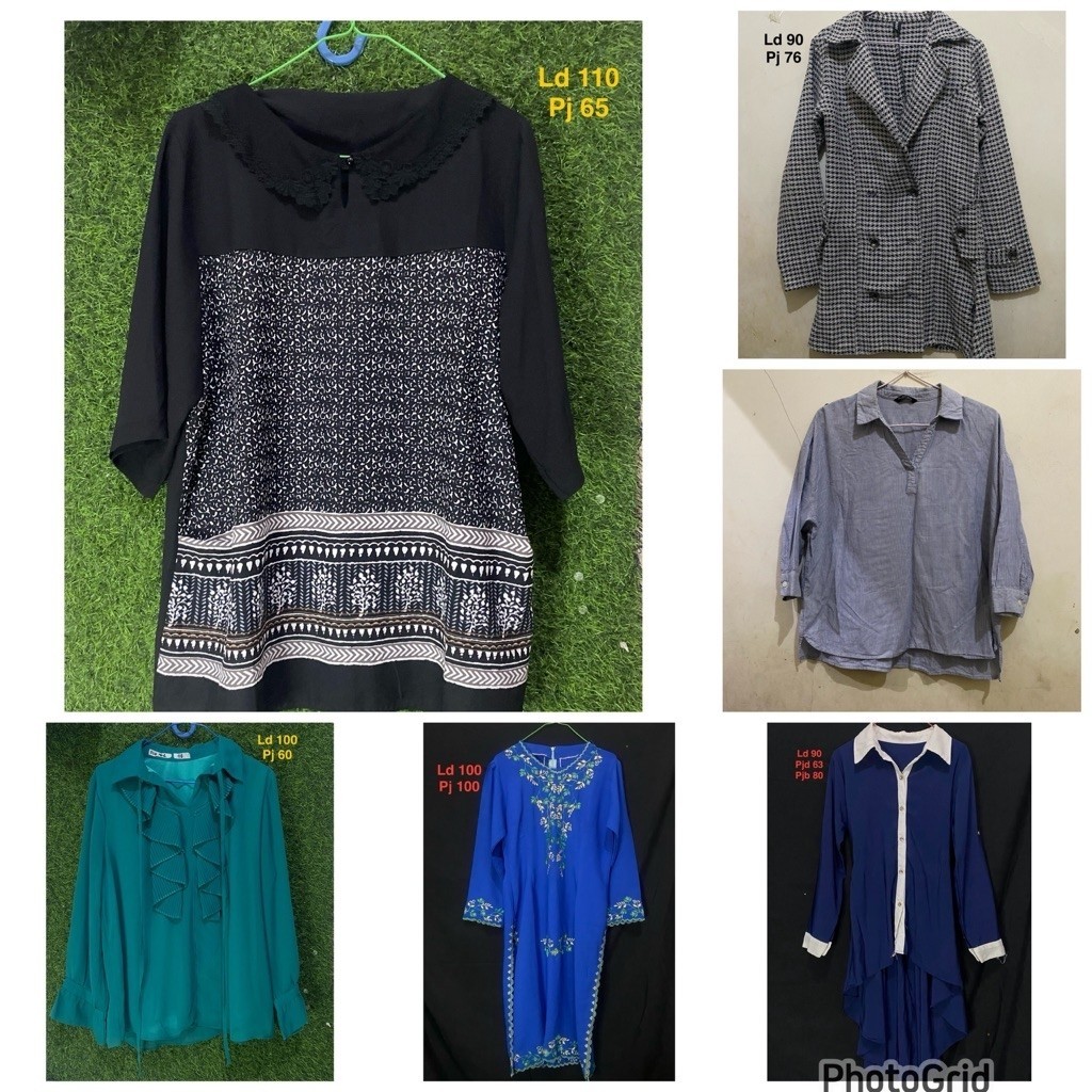 Atasan tunik wanita baju kaos kemeja cardigan outer preloved like new serba 10ribu