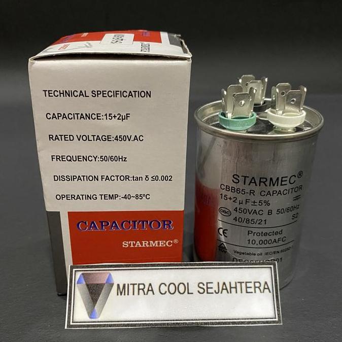 KAPASITOR AC 15UF + 2UF CAPASITOR AC DOUBLE 15+2 UF KAPASITOR GANDA 15 KHUSUS
