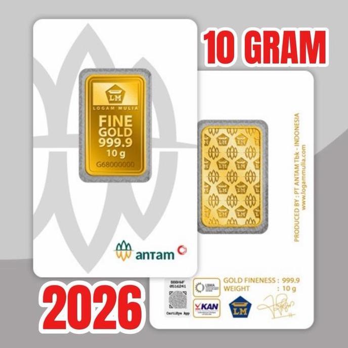 Daagstoree55 - Logam Mulia Antam Certicard 10 Gram, Lm Antam, Emas Batangan Kepingan 10 Gram