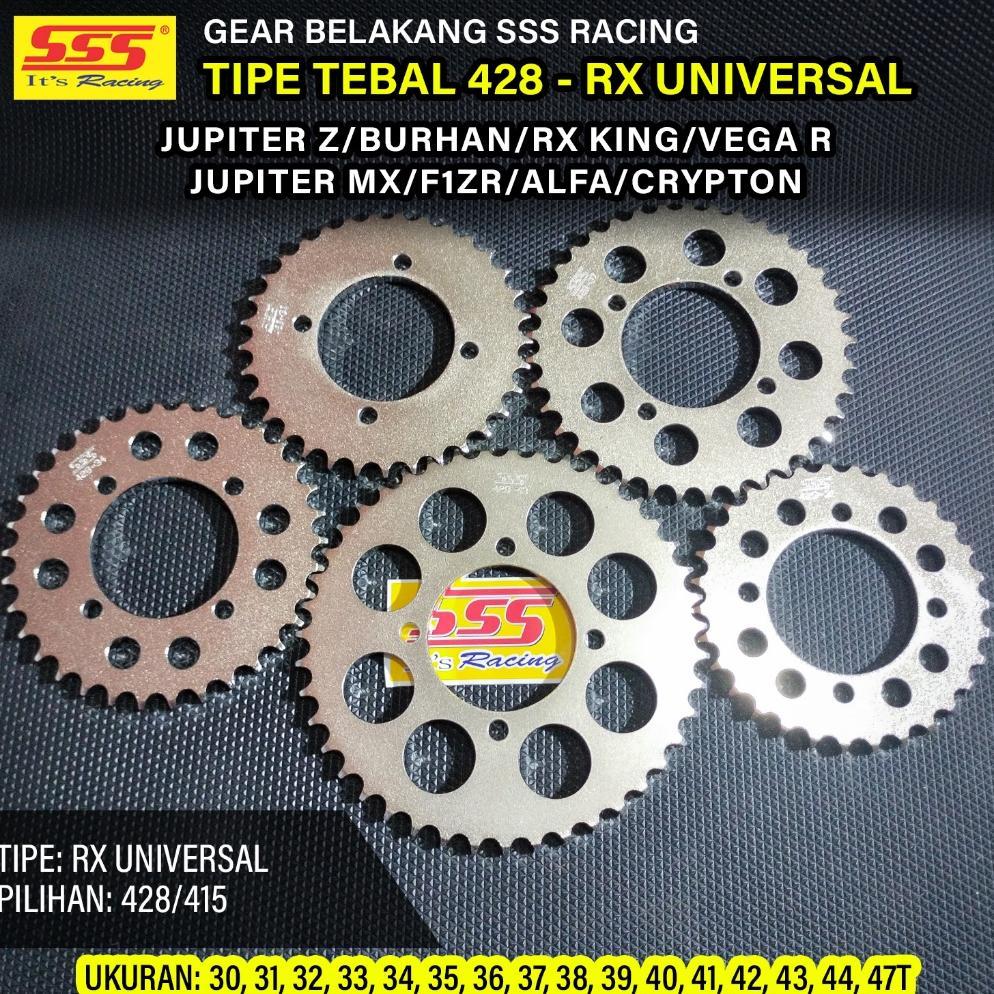 Gir Gear Belakang SSS 415/428 RX King Jupiter Z Vega R Jupiter MX135 MX New RXZ F1ZR Ukuran 415/428 