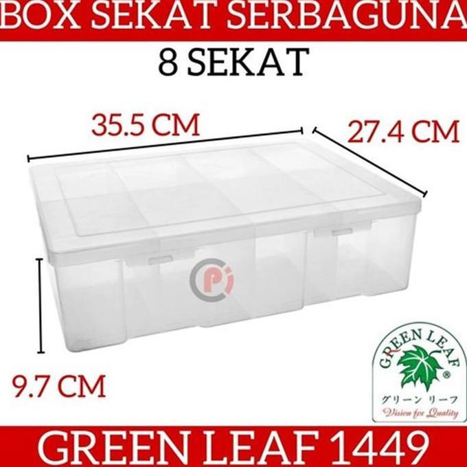 GREENLEAF 1449 REIKO KOTAK PERKAKAS STORAGE BOX 8 SEKAT GREEN LEAF