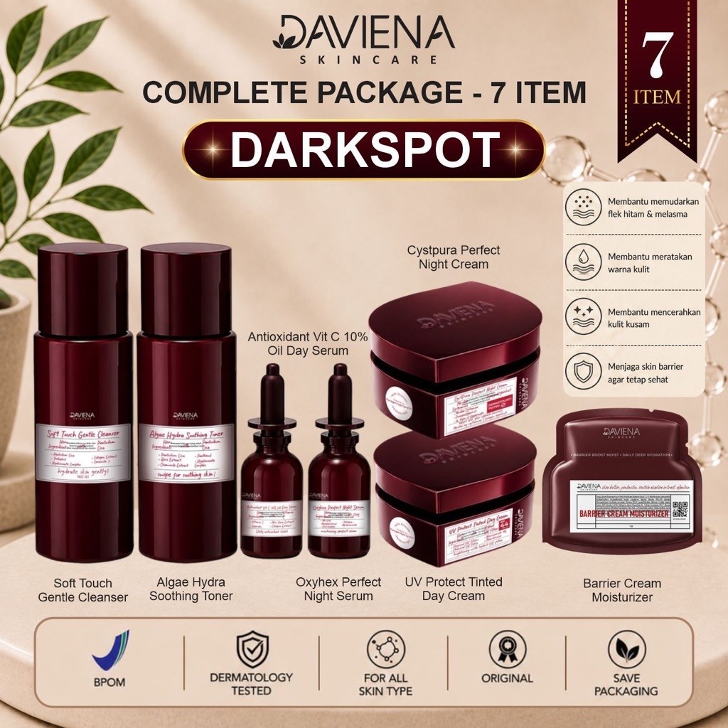 [Ready] Burgundy DARKSPOT MELASMA SERIES Paket & Satuan | Daviena Skincare | Banjarmasin Kalsel
