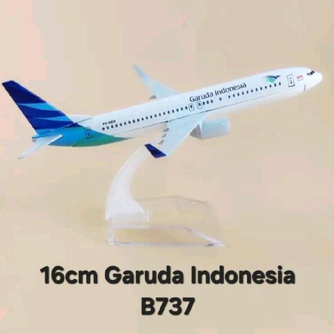 16cm Pesawat Garuda Indonesia Boeing 737 B737 Diecast Metal Alloy Mainan Pajangan Hiasan Koleksi Had