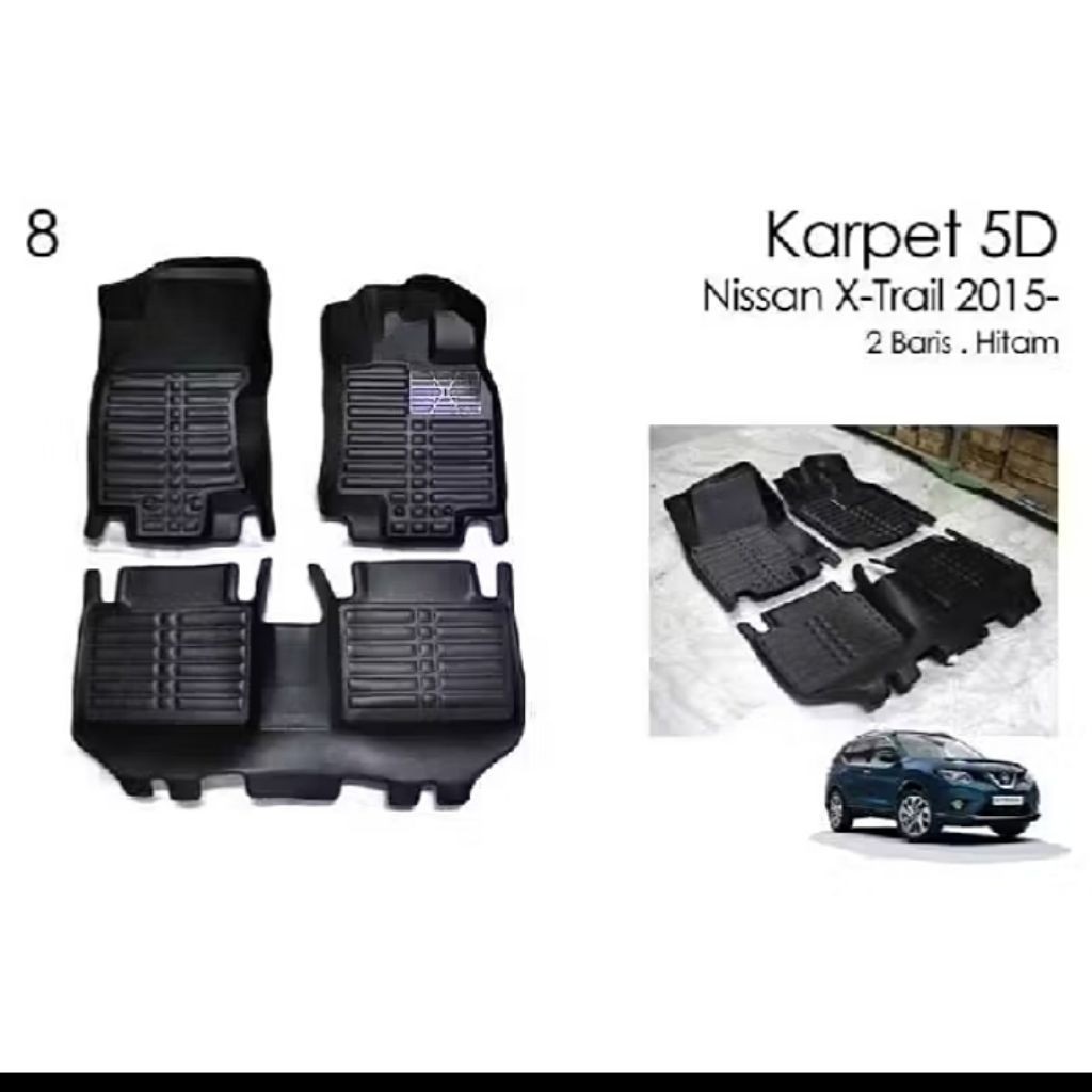Karpet 5D Mobil Xtrail 2015 Up Hitam