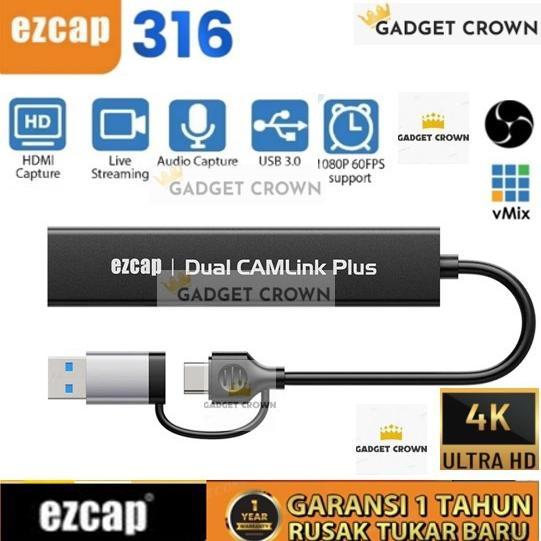 EZCAP 316 USB 3.0 Type C Dual HDMI Capture 2 port ( 2 in 1 ) EZCAP 314