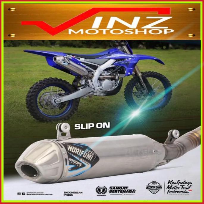 // KNALPOT NORIFUMI WHOOPS TITANIUM SLIP ON MOTOR KX 250 F/XC YZ 250 F/XC *