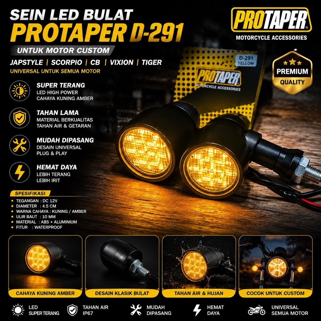 Sein sen LED bulat custom sein led bulat japstyle custom Scorpio cb Vixion Tiger sein 291