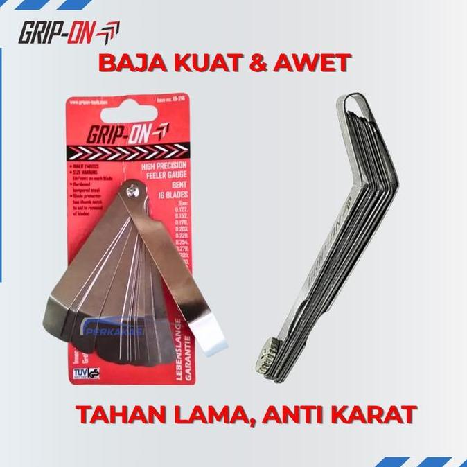 Feeler Gauge Bengkok Grip On Set 16Pcs Alat Ukur Celah Klep Motor Mobil Presisi