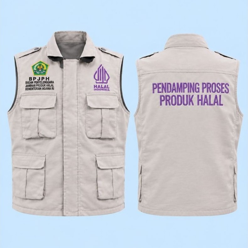 ROMPI KEMENAG HALAL/ROMPI KEMENAG BPJPH/ROMPI PENDAMPING PRODUK HALAL/VEST KEMENAG/VEST PENDAMPING P