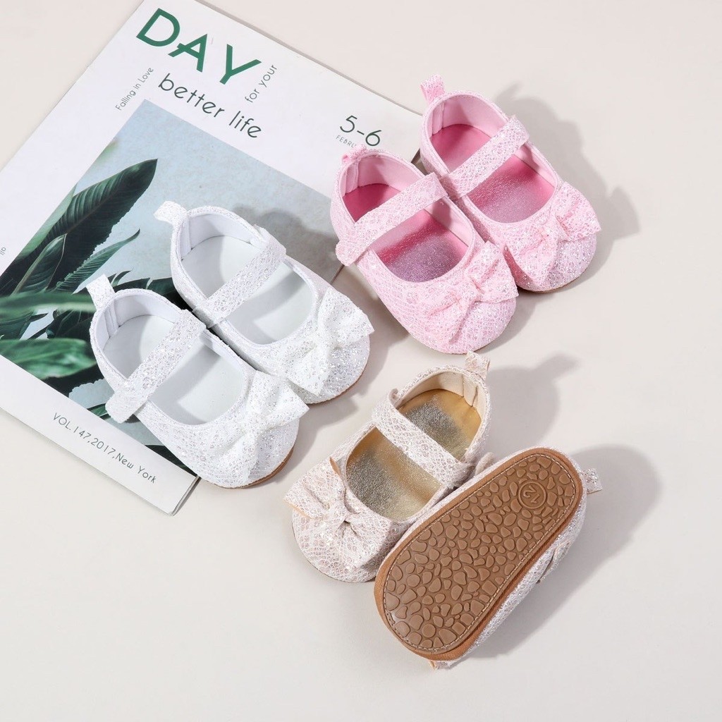 Sepatu Bayi Perempuan Flat Shoes Prewalker Antislip Cantik S1538