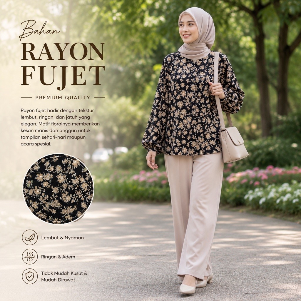 kain katun  rayon fujet / crinkle - kain rayon doby barang garment bagus motif gak pasaran
