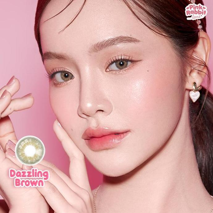 Haznabeauty- Pinkrabbit Softlens Dazzling Brown - Normal, Minus 0.5 S/D 8.00 (1Pcs/Sebelah) #Softlen