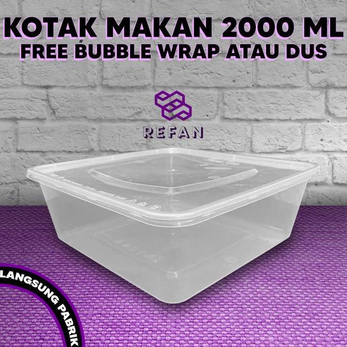 (Good) KOTAK MAKAN PERSEGI 2000ML - BOX THINWALL FOOD CONTAINER 2000ML