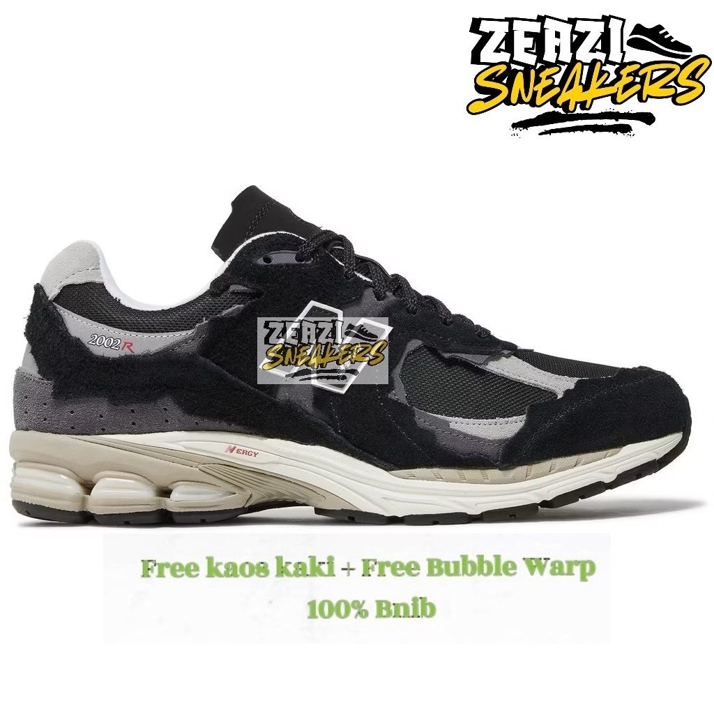 Sepatu sneakers 2002r black grey white