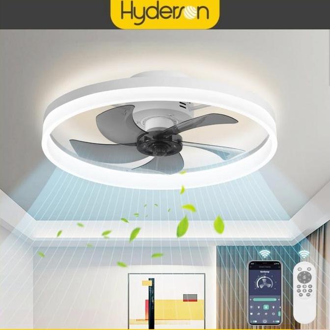 TERBARU - Hyderson Lampu Gantung Kipas Angin LED Fan Ceiling Light Acrylic Remote