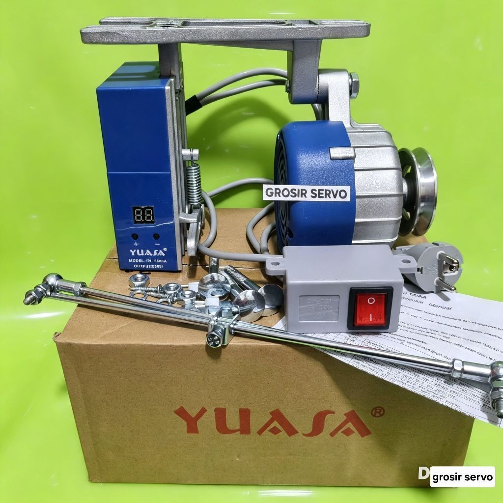 dinamo servo yuasa biru TH-550EA original 100%baru buat mesin jahit overdeck obras juki typical dll