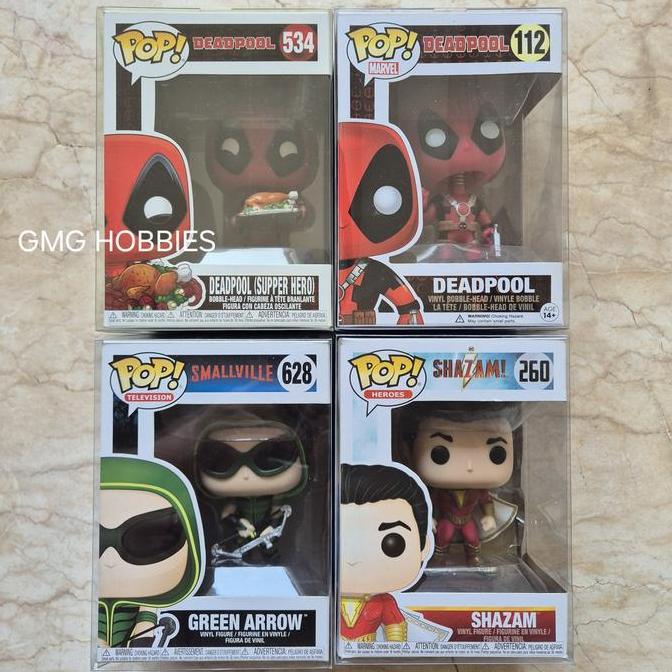 Funko POP 534 Deadpool Supper Hero 112 Deadpool 628 Green Arrow Smallville 260 Shazam Action Figure