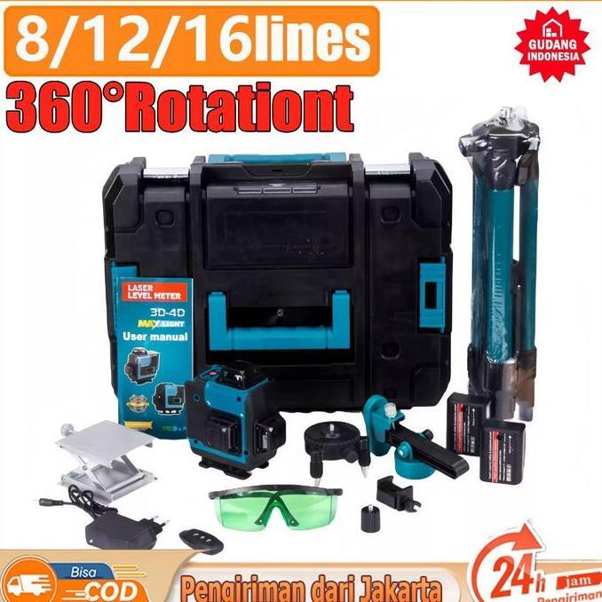 Waterpass laser multifungsi 8 line 59000MAH laser tukang bangunan 12 line laser level 16 line