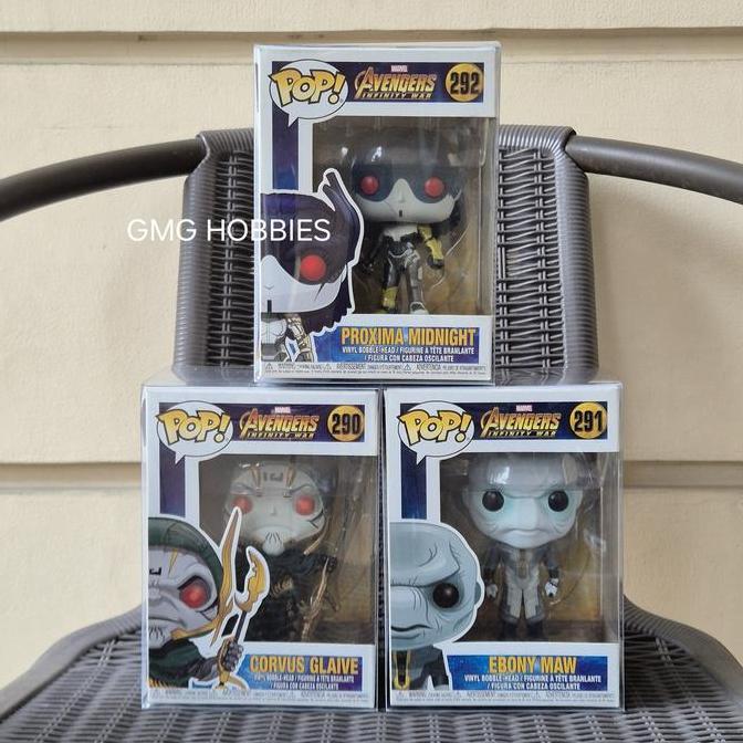 Funko POP Avengers Infinity Wars 290 Corvus Glaive - 291 Ebony Maw - 292 Proxima Midnight Action Fig