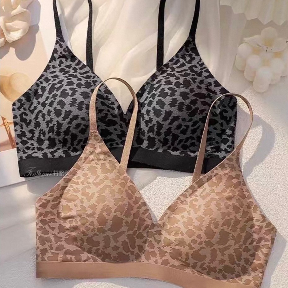 BRA SEAMLESS (K-B41) MOTIF MACAN LEOPARD / MACAN TUTUL TANPA KAWAT BUSA PUSH UP