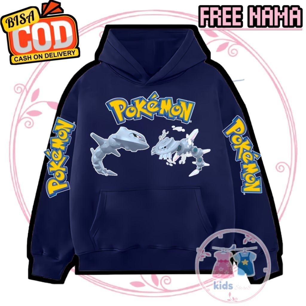 Jaket hoodie Anak POKEMON Steelix Hoodie Anak Pokemon Legendary - UNISEX - BISA COD - FREE NAMA