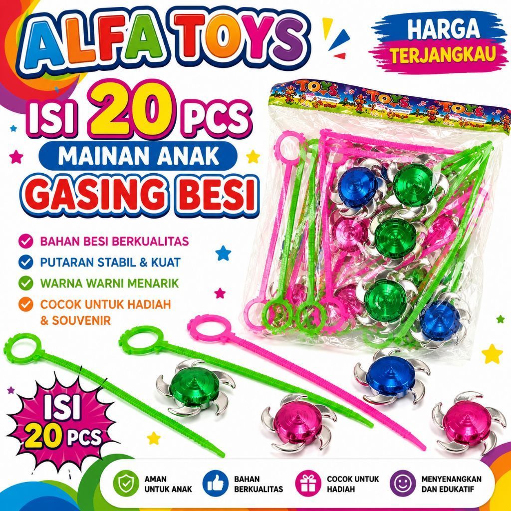 ISI 20 PCS MAINAN ANAK GANGSING TARIK BESI