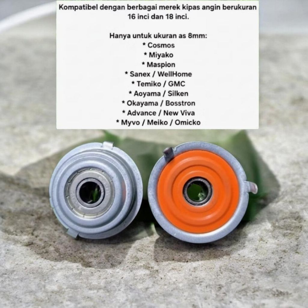 Set Rumah Bearing Kipas Angin Universal As 8mm / Modifikasi Bushing ke Bearing 12 *16" 18"