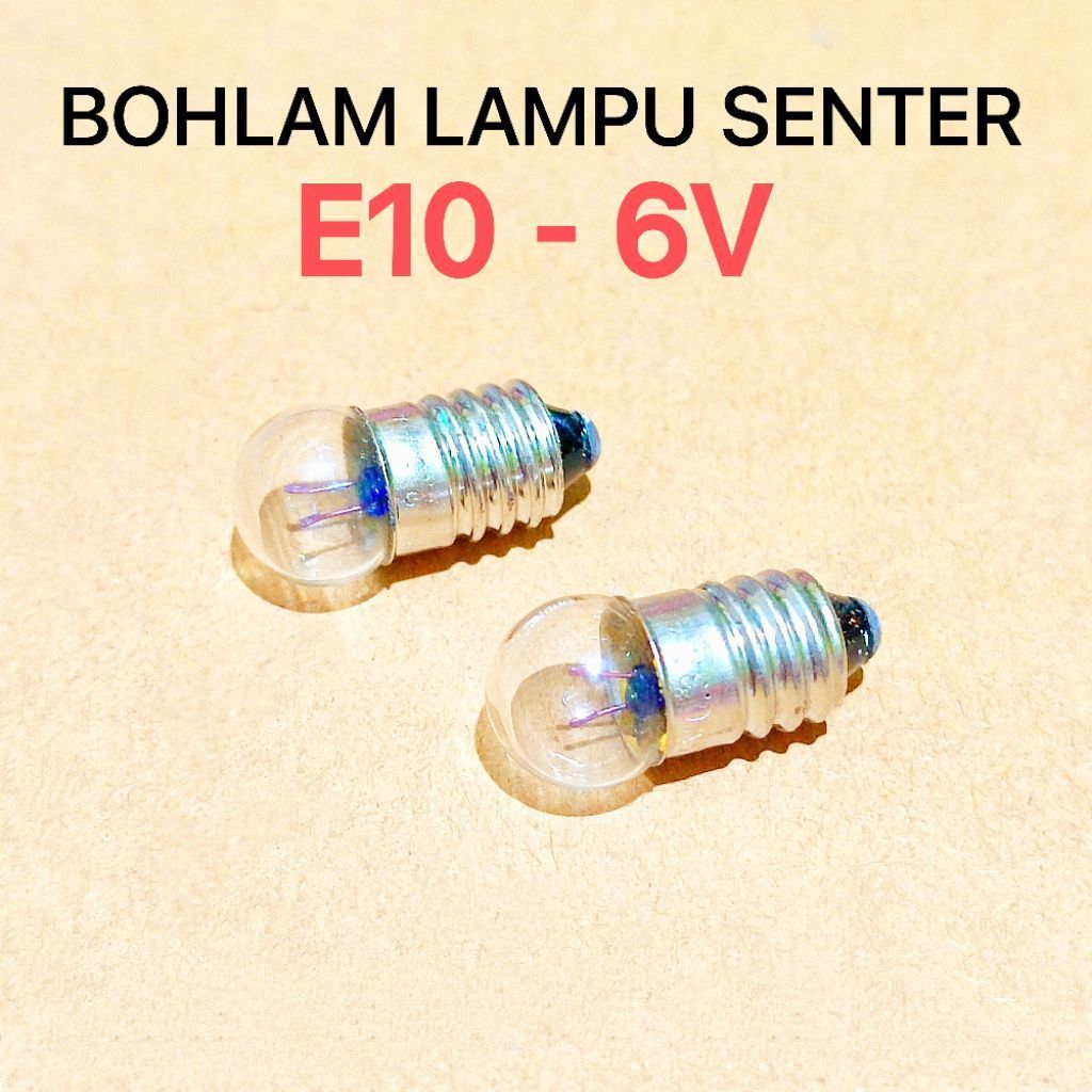 (5 Buah) Bohlam Senter E10 Drat 6V 6Volt/ Lampu Senter