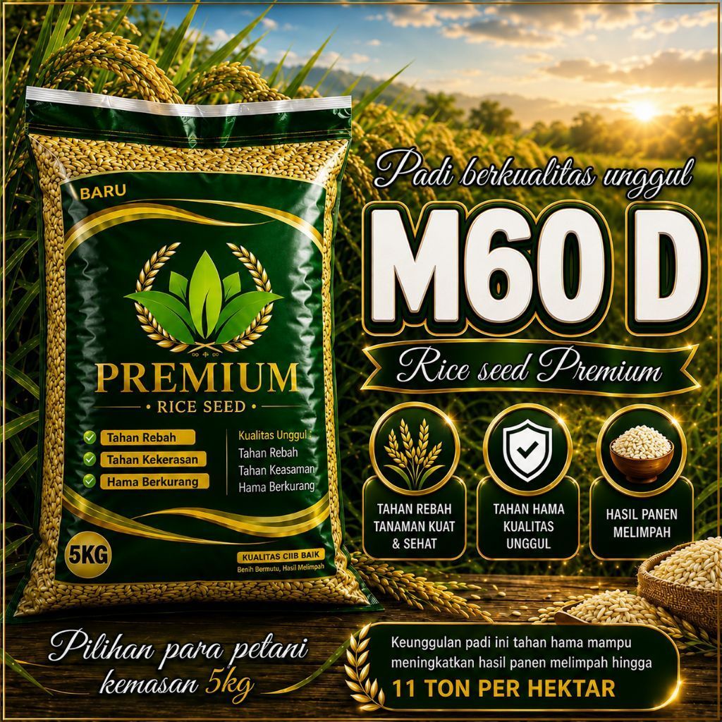benih padi M60 D kemasan 5kg original