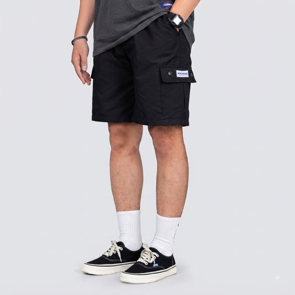 Northernape - Harsh Black Short Cargo Pants | Celana Pendek
