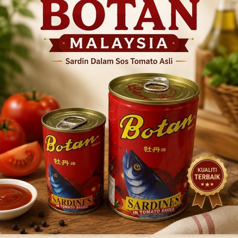Sarden Botan Malaysia 155gr KALENG KECIL - Ikan Sarden - Ikan Sardin
